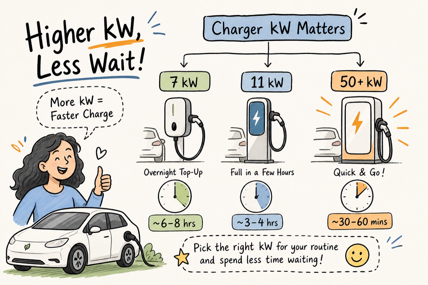 EV Charger kW Ratings: What They Mean for Your Charge Time